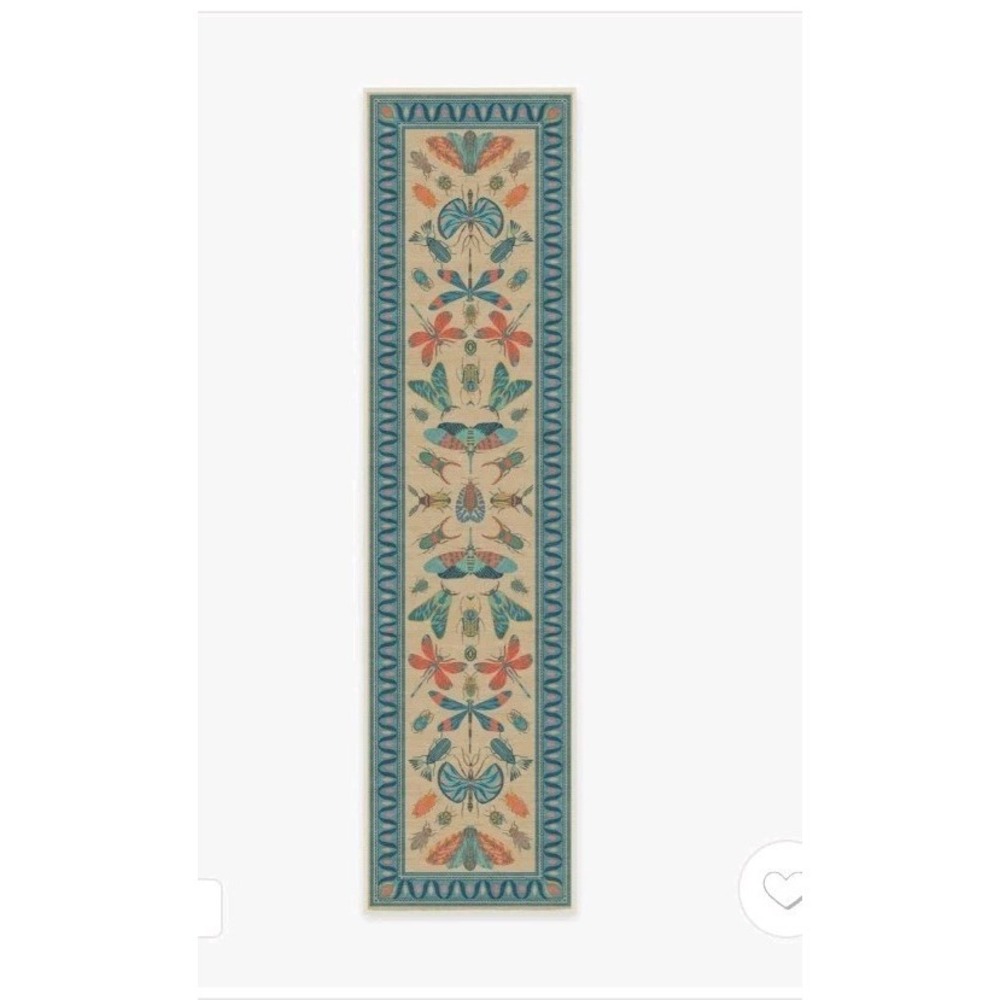 Ryggable Flutterby Multicolor Runner Rug 2.5x10 With Pad